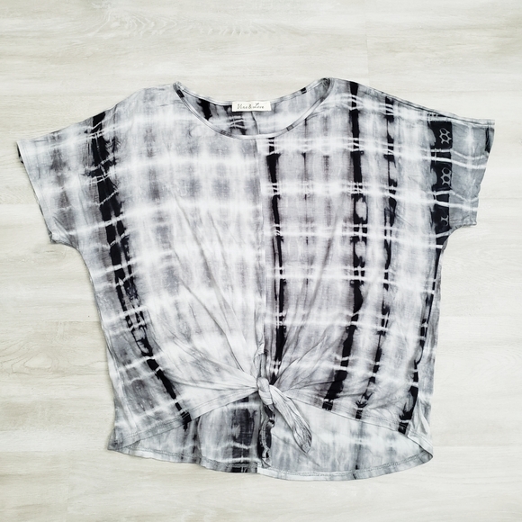 NEW Vine & Love Tie Front Tie Dye Tee Top sz M - Picture 4 of 12